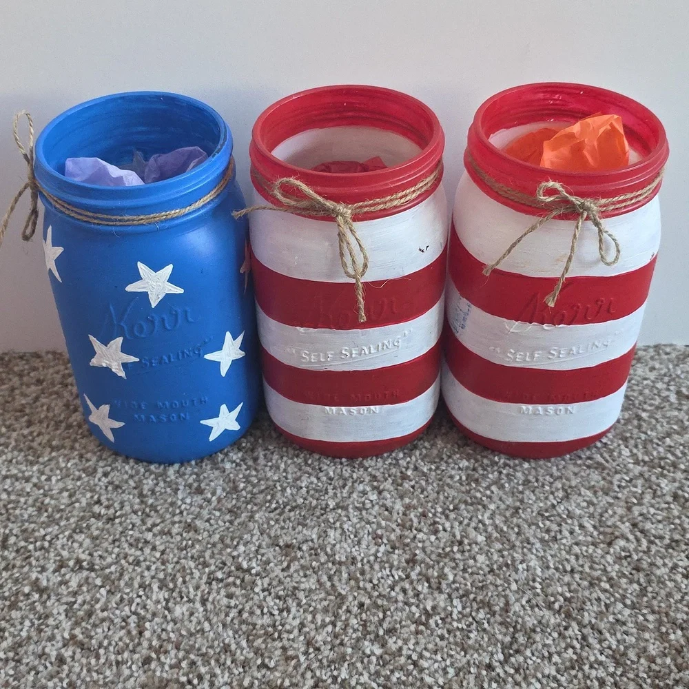 Patriotic Mason Jar Set